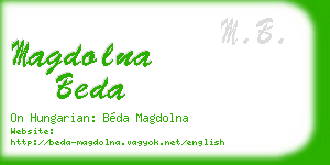 magdolna beda business card