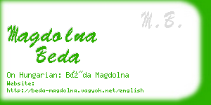 magdolna beda business card